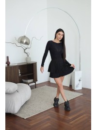 Легка спідниця-теніска чорного кольору 32095