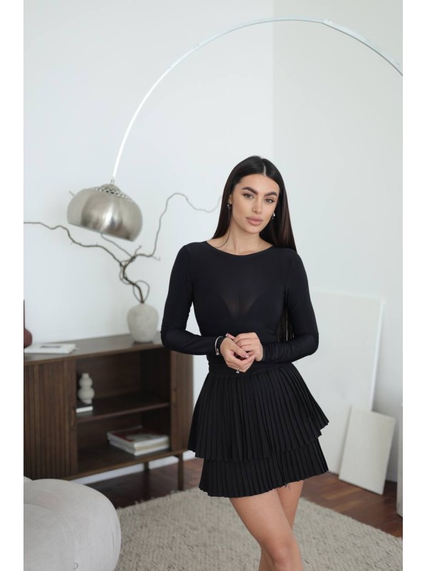 Легка спідниця-теніска чорного кольору 32095