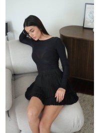 Легка спідниця-теніска чорного кольору 32095