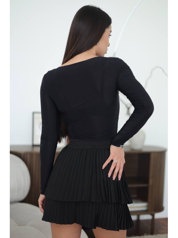 Легка спідниця-теніска чорного кольору 32095