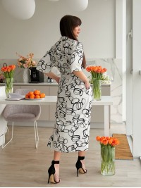 Довга сукня-сорочка молочного кольору 32114