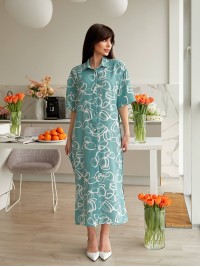 Довга сукня-сорочка фiсташкового кольору 32117