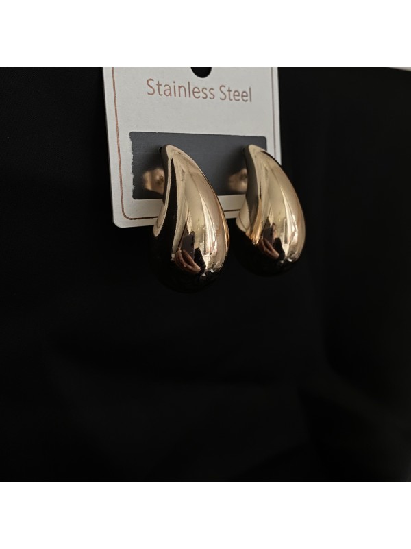 Сережки "Сльоза" штифтовий замок золотого кольору 32118