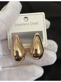 Сережки "Сльоза" штифтовий замок золотого кольору 32118