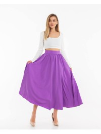 Жіноча легка спідниця міді фіолетового кольору 32130
