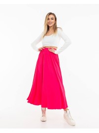 Жіноча легка спідниця міді малинового кольору 32131