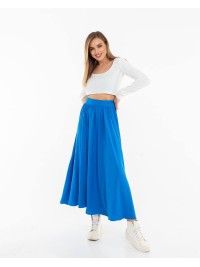 Жіноча легка спідниця міді синього кольору 32132