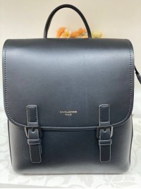 Жіночий брутальний рюкзак із еко-шкіри чорного кольору 32155