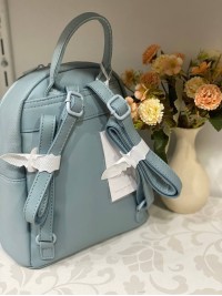 Жіночий базовий рюкзак із еко-шкіри блакитного кольору 32157