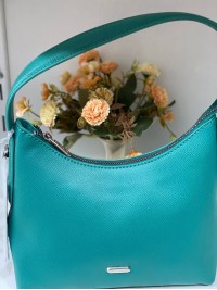 Жіноча сумка на плече iз еко-шкіри бiрюзового кольору 32168