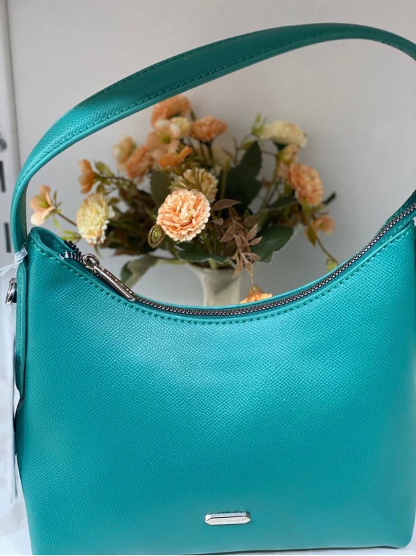 Жіноча сумка на плече iз еко-шкіри бiрюзового кольору 32168