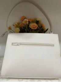 Жіноча класична сумка з еко-шкіри бiлого кольору 32190