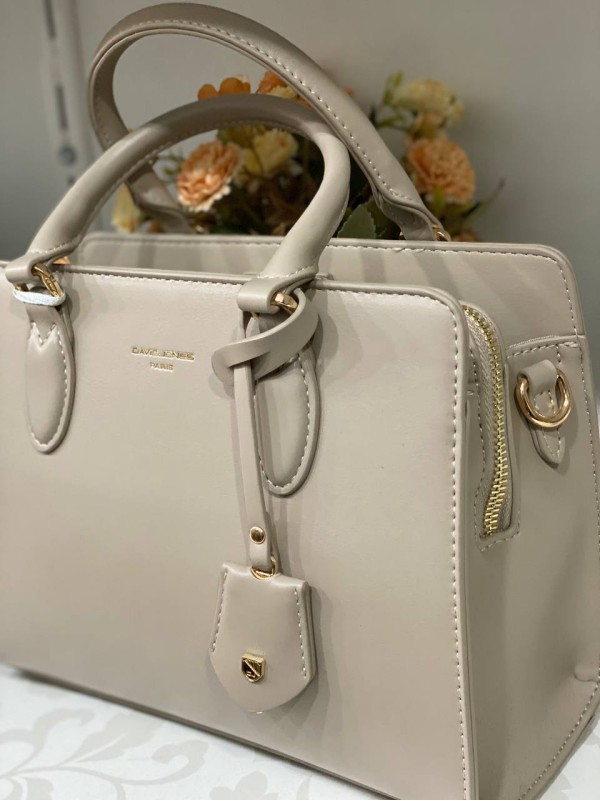 Жіноча базова сумка для роботи з еко-шкіри бежевого кольору 32195