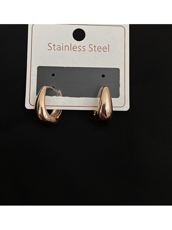 Сережки маленькі краплі англійський замок золотого кольору 32209