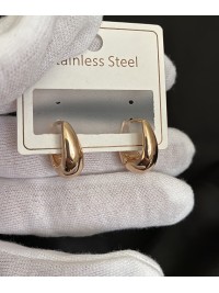 Сережки маленькі краплі англійський замок золотого кольору 32209