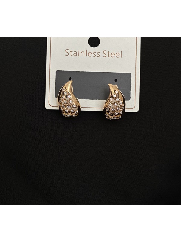 Сережки "Кристальні сльози" англійський замок золотого кольору 32210