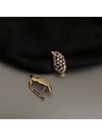 Сережки "Кристальні сльози" англійський замок золотого кольору 32210