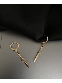 Сережки ножі круглий замок золотого кольору 32212