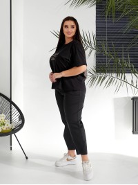 Жіночий костюм брюки+футболка чорного кольору 32221