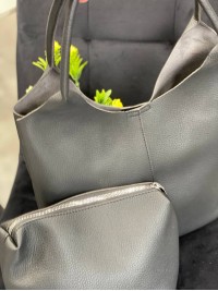 Жіноча сумка+гаманець із еко-шкіри чорного кольору 32233