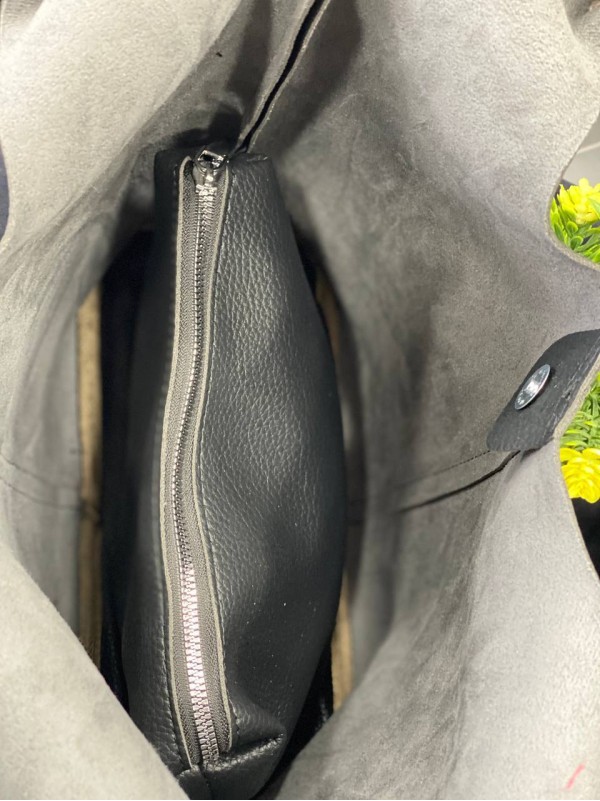 Жіноча сумка+гаманець із еко-шкіри чорного кольору 32233