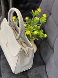 Жіноча класична сумка з еко-шкіри бiлого кольору 32236