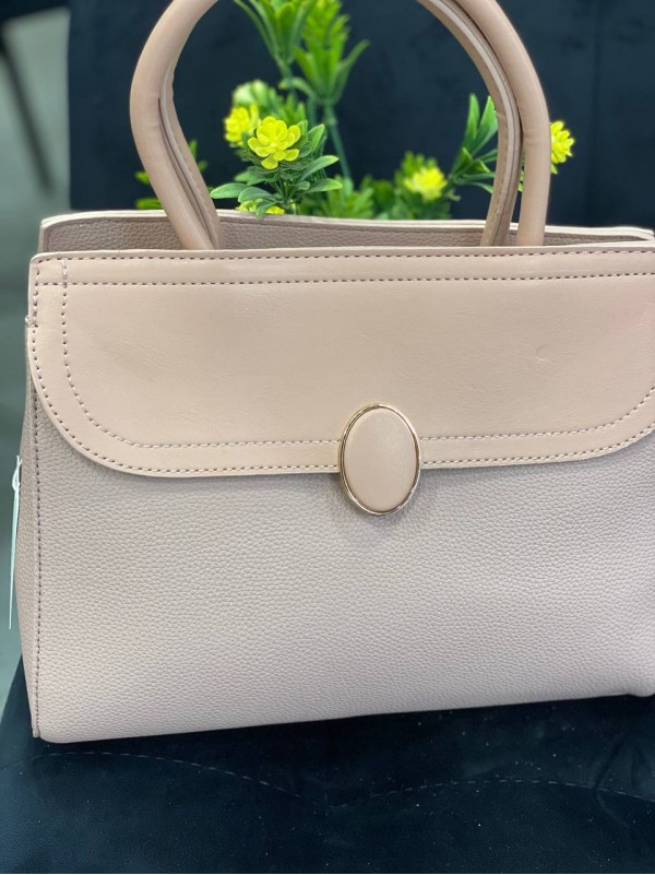 Жіноча класична сумка з еко-шкіри пудрового кольору 32239