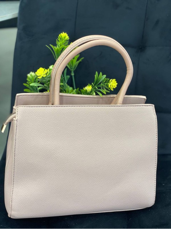 Жіноча класична сумка з еко-шкіри пудрового кольору 32239