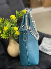 Жіноча сумка через плече із еко-шкіри бiрюзового кольору 32243