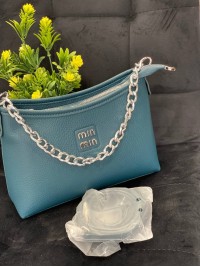 Жіноча сумка через плече із еко-шкіри бiрюзового кольору 32243