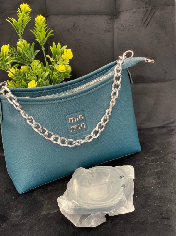 Жіноча сумка через плече із еко-шкіри бiрюзового кольору 32243