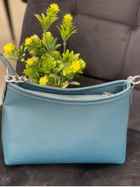 Жіноча сумка через плече із еко-шкіри бiрюзового кольору 32243