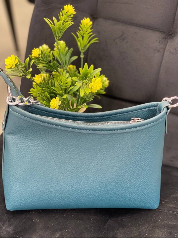 Жіноча сумка через плече із еко-шкіри бiрюзового кольору 32243