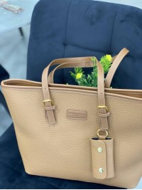 Жіноча базова сумка з еко-шкіри кавового кольору 32247