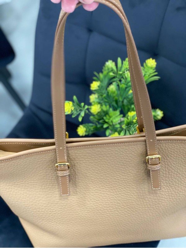 Жіноча базова сумка з еко-шкіри кавового кольору 32247