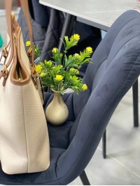 Жіноча базова сумка з еко-шкіри молочного кольору 32248