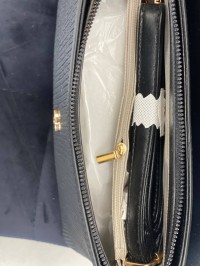 Жіноча комбiнована сумка з еко-шкіри чорного кольору 32255