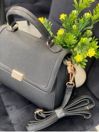 Жіноча класична сумка з еко-шкіри чорного кольору 32258