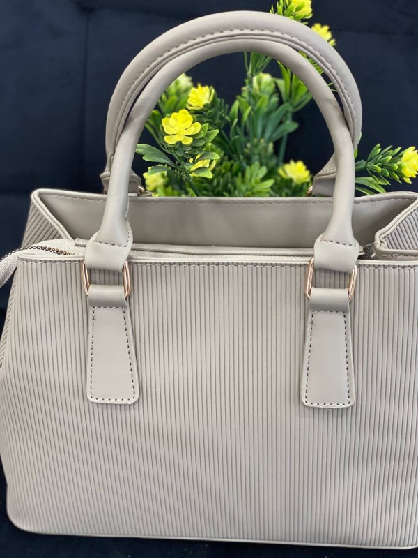 Жіноча базова сумка для роботи з еко-шкіри бежевого кольору 32269