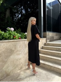 Легка сукня на запах із поясом чорного кольору 32331