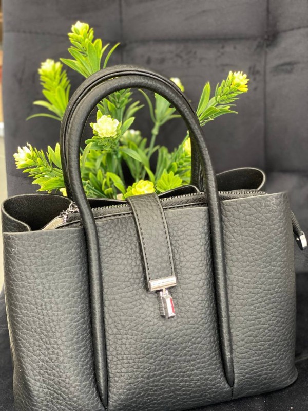 Жіноча сумка шопер із еко-шкіри чорного кольору 32365