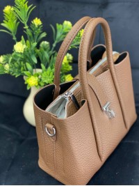 Жіноча сумка шопер із еко-шкіри коричневого кольору 32366