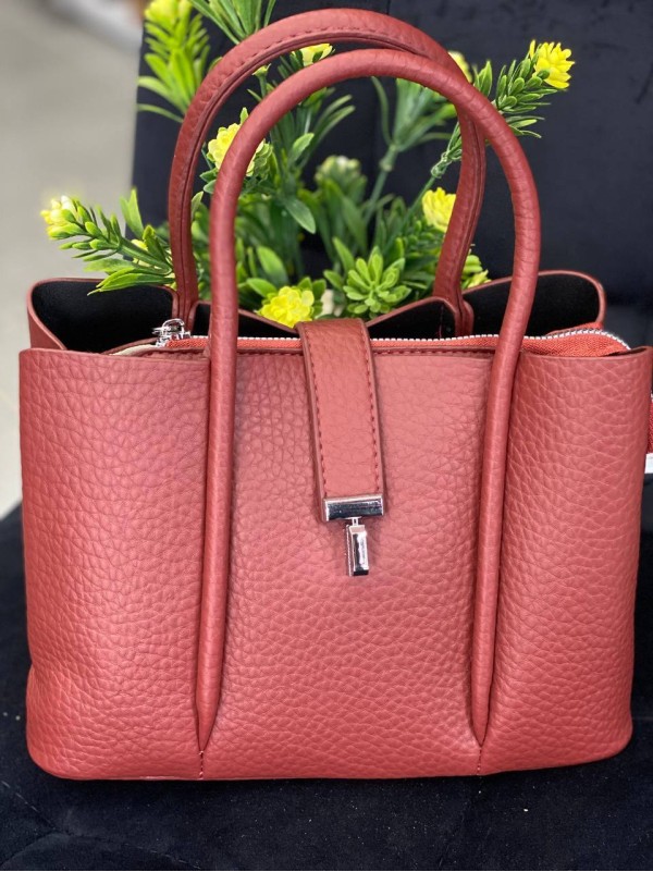 Жіноча сумка шопер із еко-шкіри бордового кольору 32367