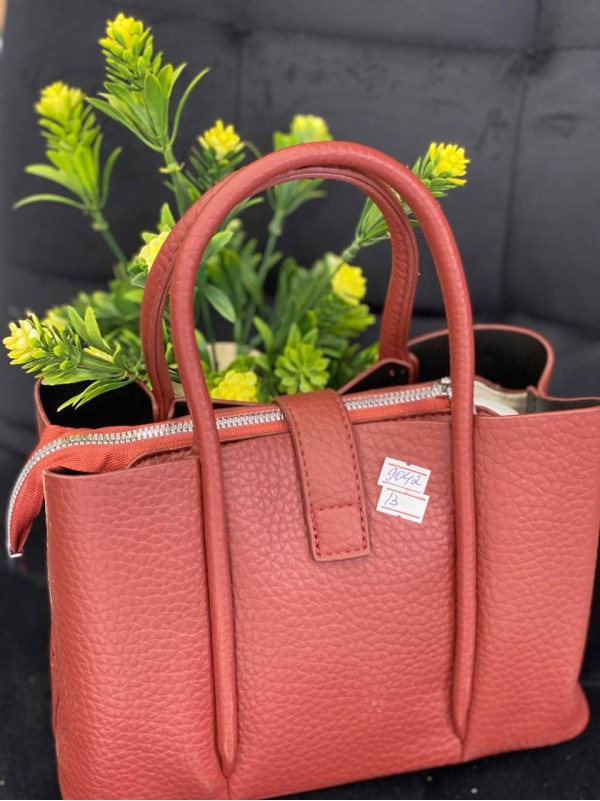 Жіноча сумка шопер із еко-шкіри бордового кольору 32367