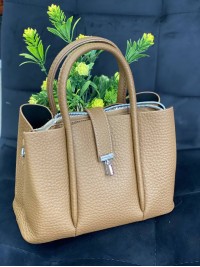 Жіноча сумка шопер із еко-шкіри кавового кольору 32368