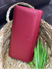 Жіночий гаманець з гладкою еко-шкіри малинового кольору 32382