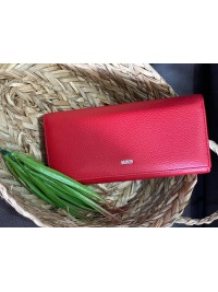Жіночий гаманець з гладкою еко-шкіри червоного кольору 32383