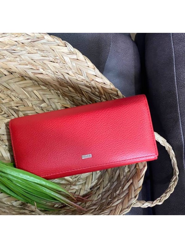 Жіночий гаманець з гладкою еко-шкіри червоного кольору 32383