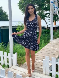 Легка сукня міні в горох чорного кольору 32400