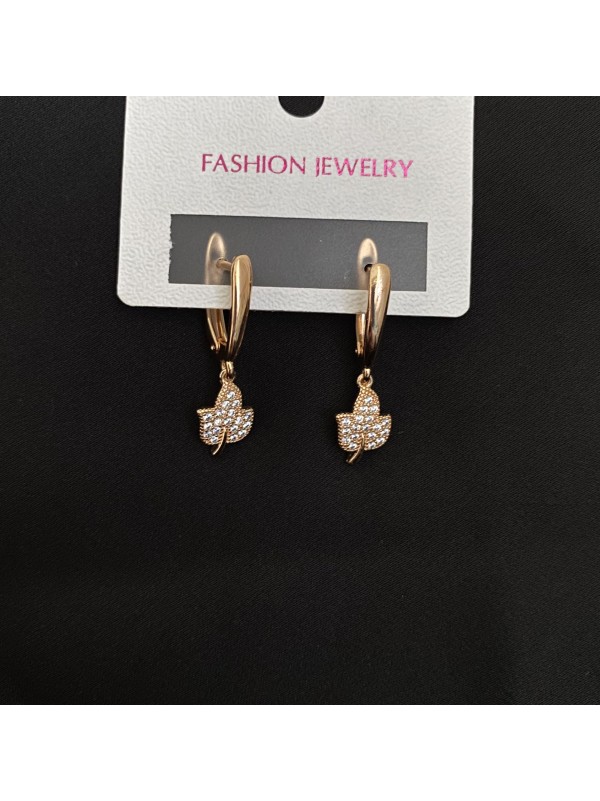 Сережки Ліана англійський замок золотого кольору 32424